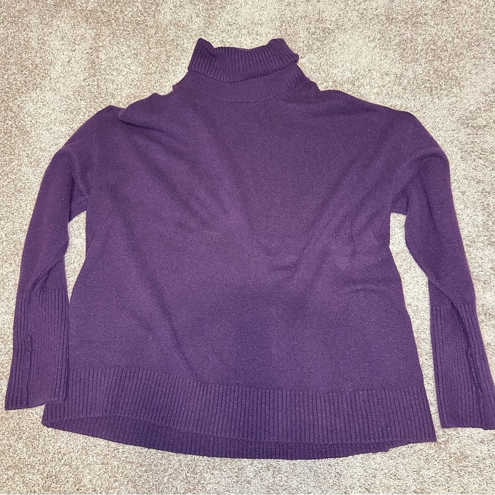 Cozy Purple Turtleneck Sweater, XXL